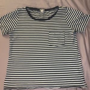 Black and white striped shirt.